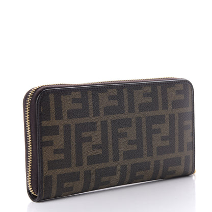 Fendi Zucca Spalmati Vitello Elite Zip Around Wallet Tobacco Ebano 3 of 7