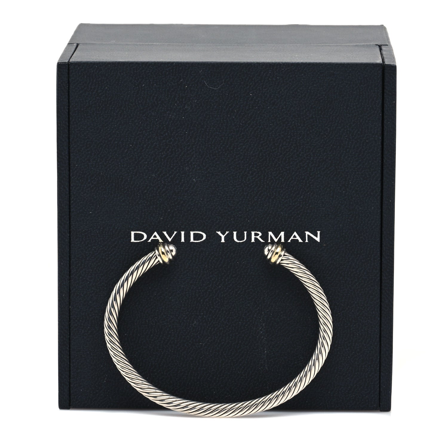 David Yurman Sterling Silver 18K Yellow Gold 4mm Cable Classics Bracelet 5 of 5