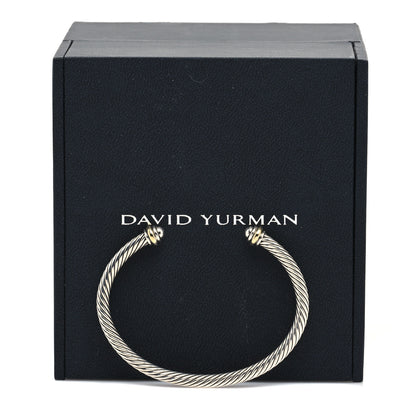 David Yurman Sterling Silver 18K Yellow Gold 4mm Cable Classics Bracelet 5 of 5