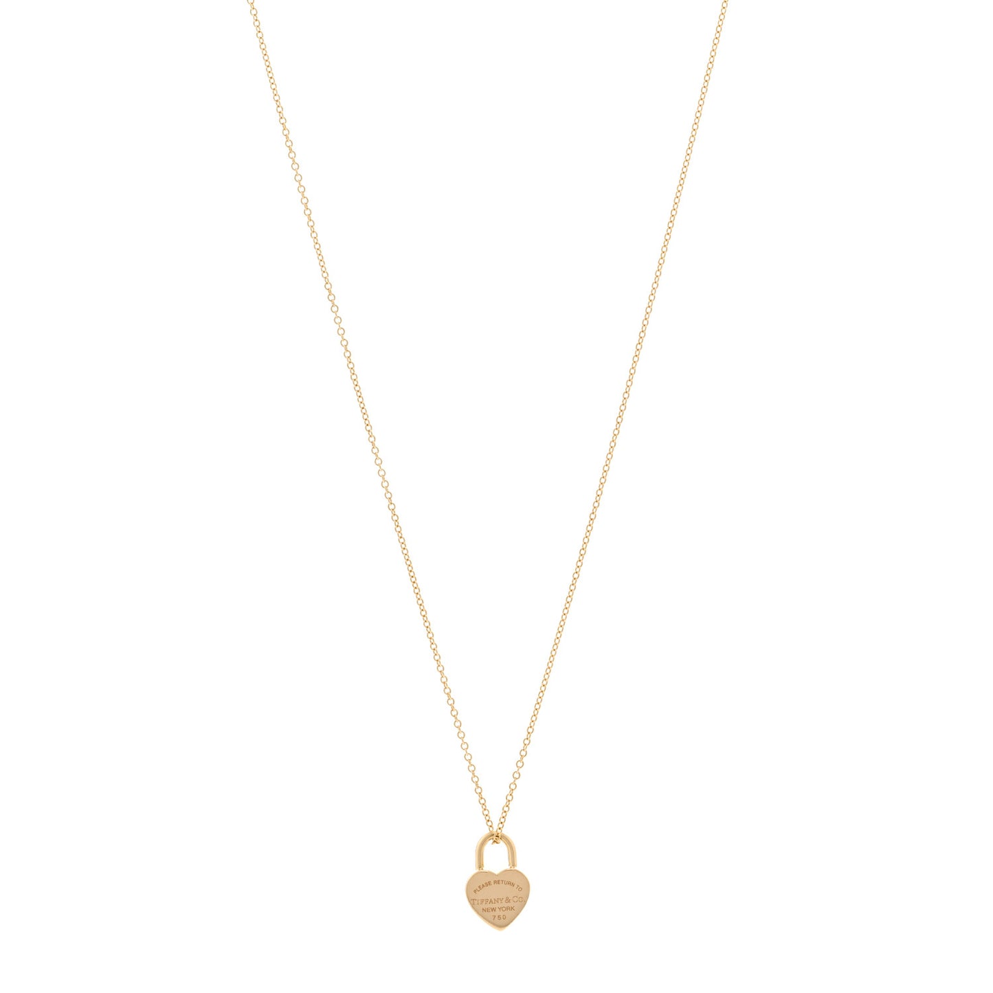 18K Yellow Gold Return to Tiffany Heart Lock Pendant Necklace