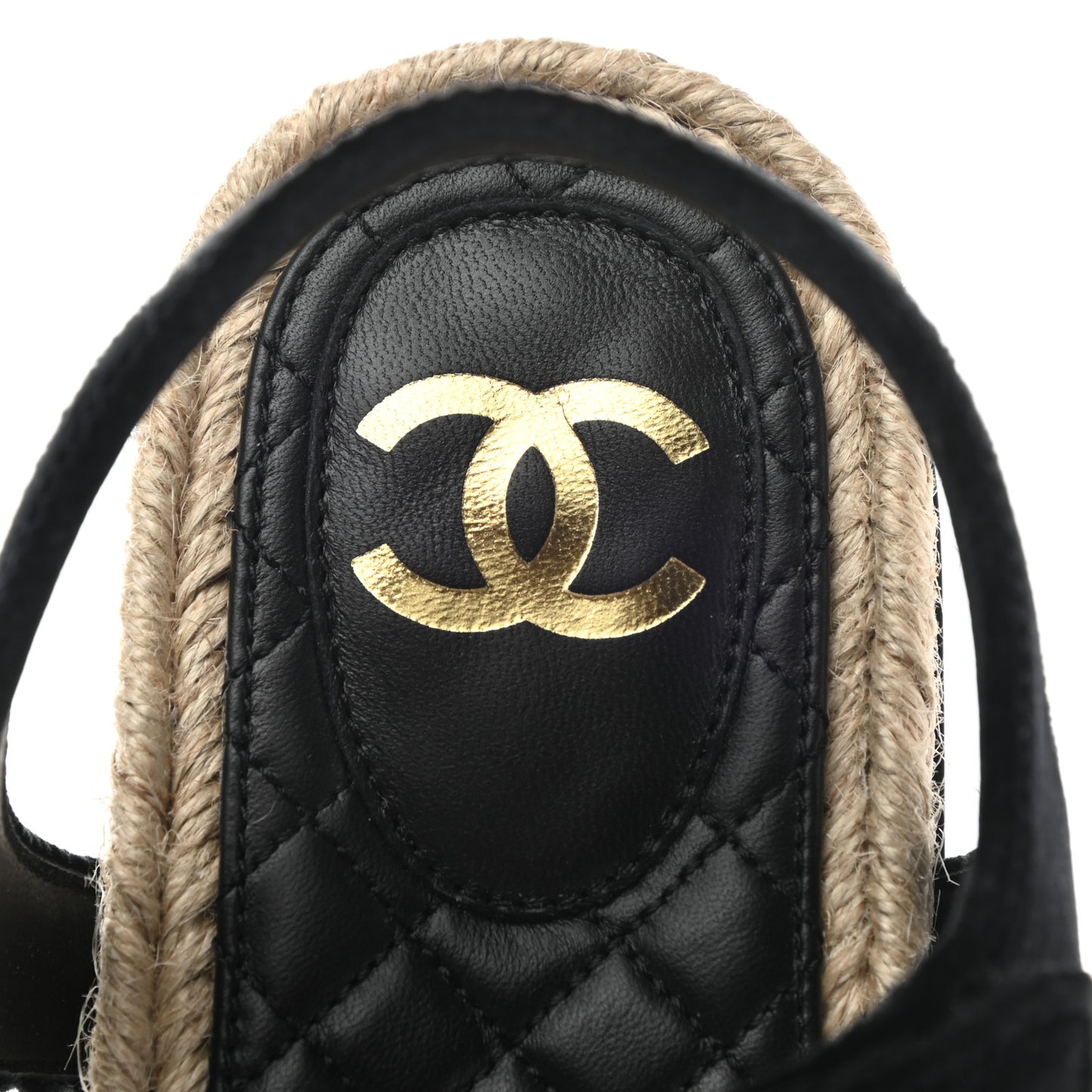 Velvet Lambskin CC Flat Sandals 39 Black
