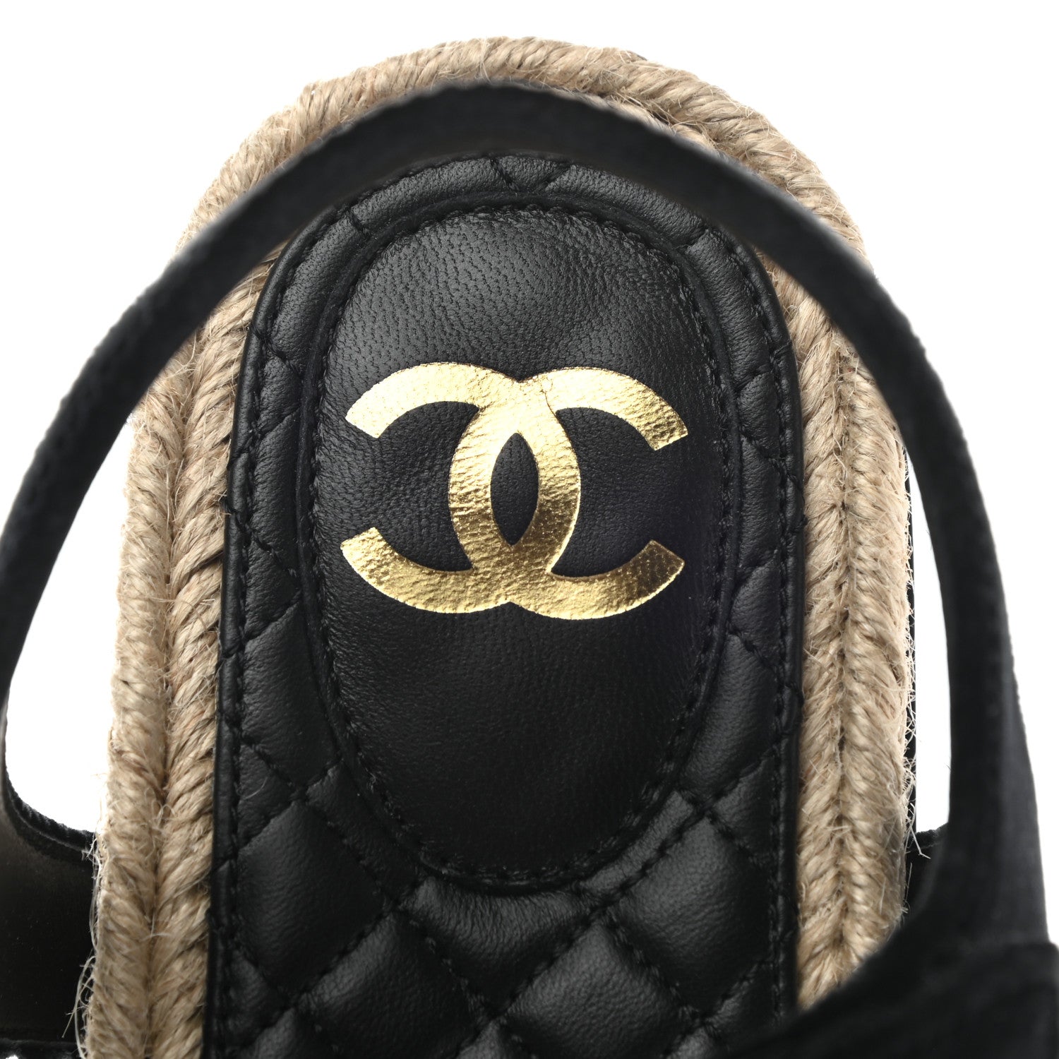 Chanel Velvet Lambskin CC Flat Sandals 39 Black 6 of 9