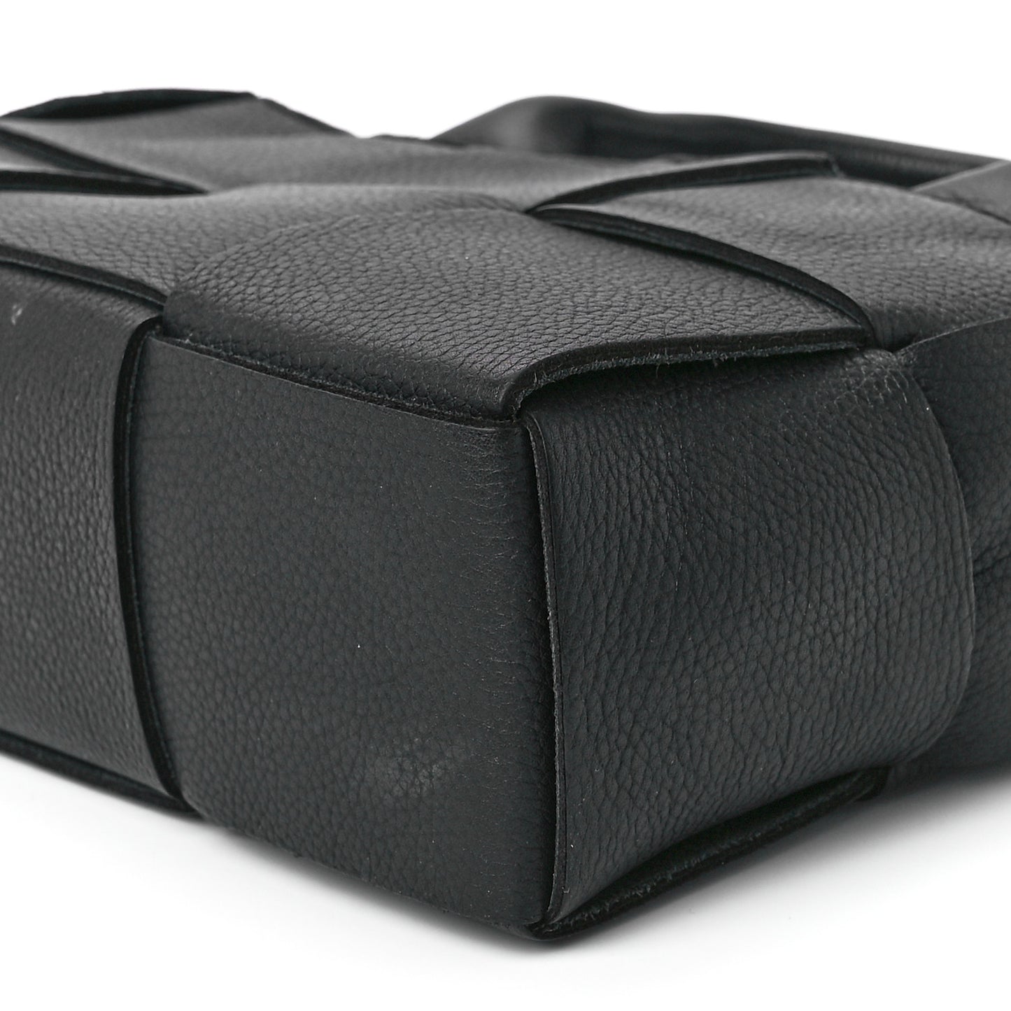 Grained Calfskin Maxi Intrecciato Mini Arco Tote Black