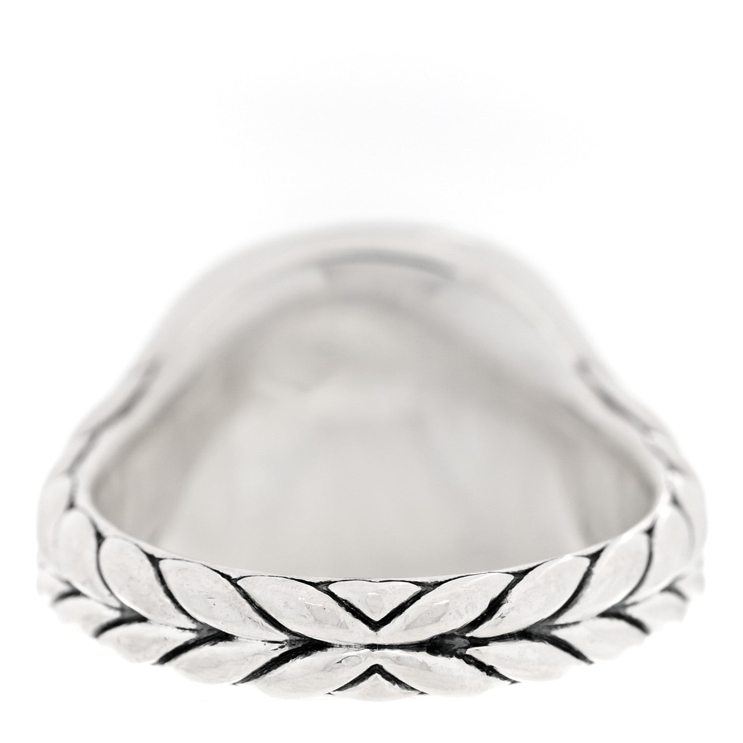 David Yurman Sterling Silver Diamond 14mm Initial R Pinky Ring  46 3.75 3 of 4