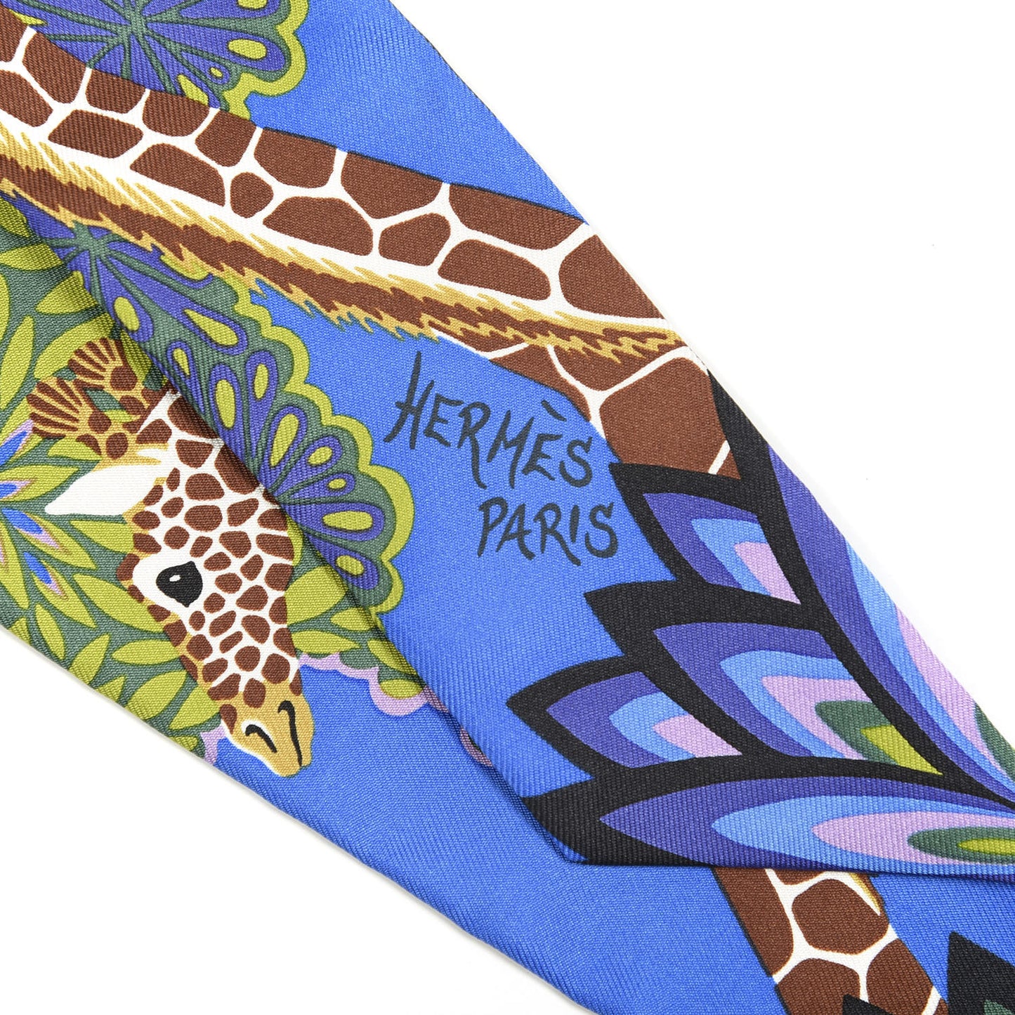 Silk The Three Graces Twilly Bleu Vert Marron