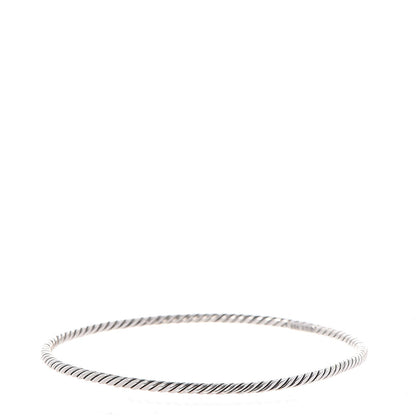 David Yurman Sterling Silver Crystal Color Classics Cable Bangle Bracelet Set of 2 5 of 8