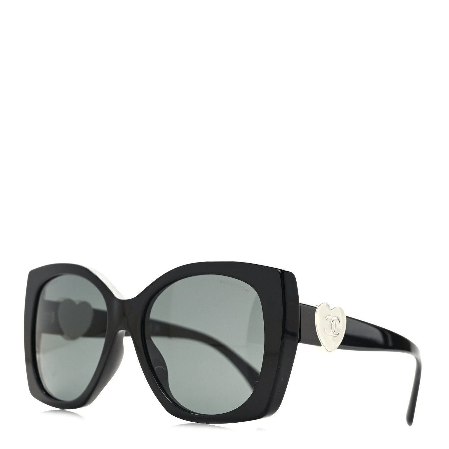 Chanel Acetate Square CC Heart Sunglasses 5519 Black 1 of 7