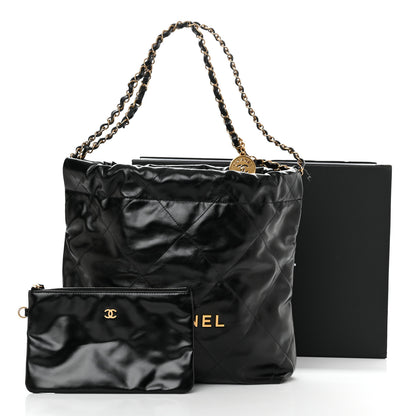 Chanel Shiny Calfskin Quilted Small Chanel 22 Black 11 of 11