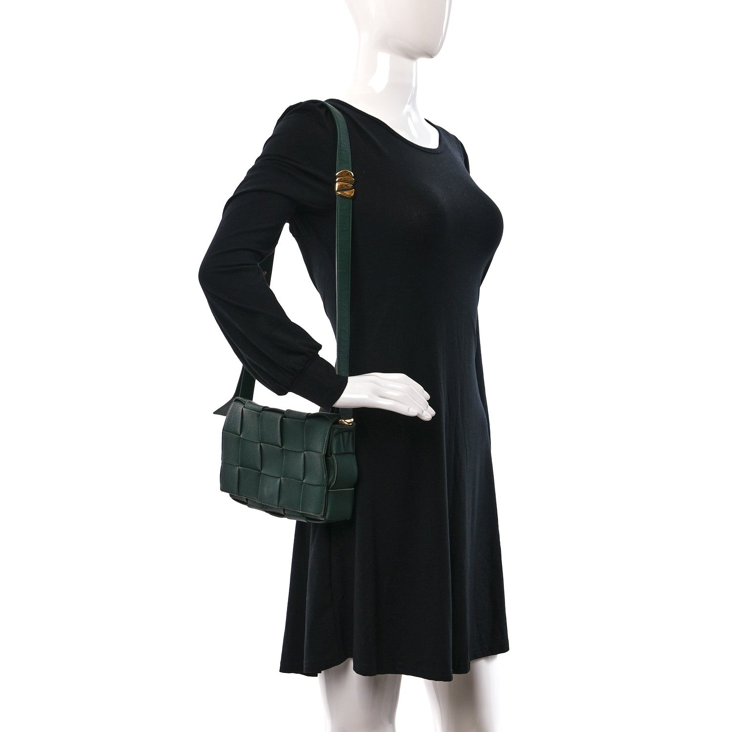 Bottega Veneta Grained Calfskin Maxi Intrecciato Cassette Crossbody Bag Raintree Green 2 of 12