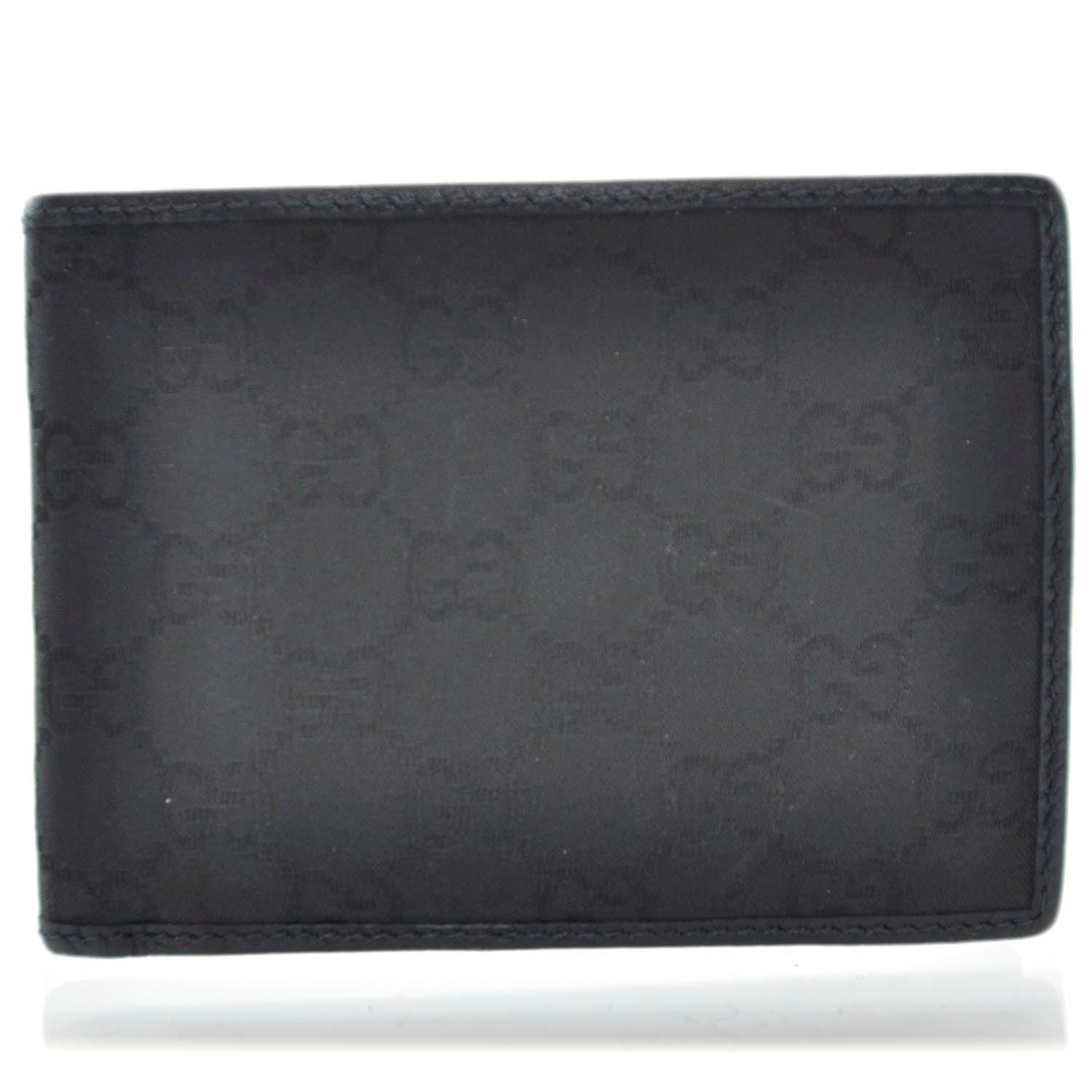 Gucci Nylon Monogram Mens Bi-Fold Wallet Black 1 of 8