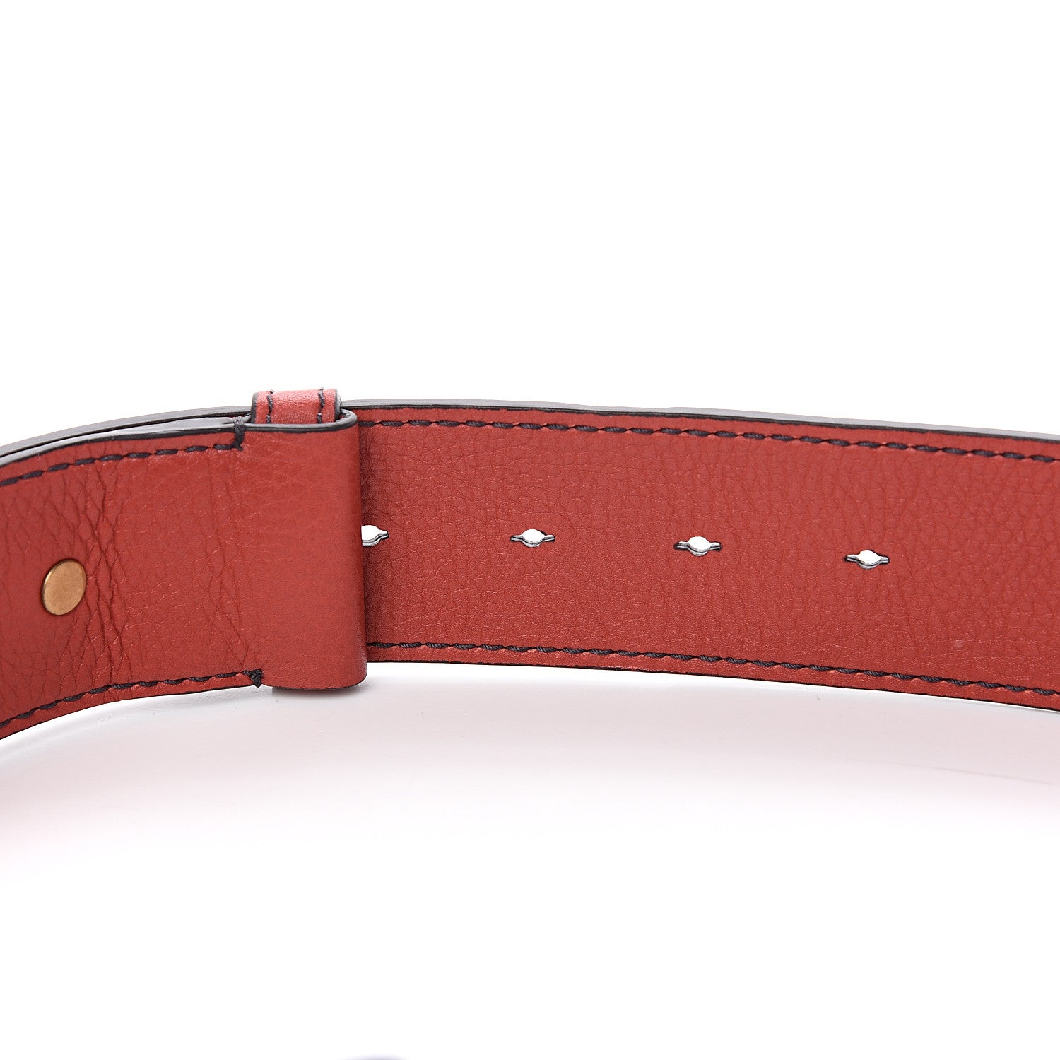 Christian Dior Grained Calfskin D Fence Saddle Bag Adjustable Shoulder Strap Red 3 of 5