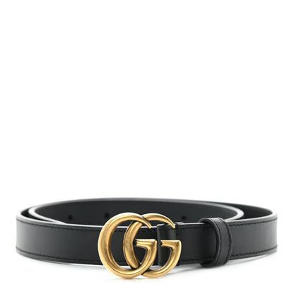 Gucci Calfskin Double G 20mm Belt 70 28 Black 1 of 5