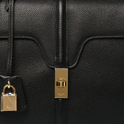 Celine Grained Calfskin Classique 16 Top Handle Bag Black 8 of 10