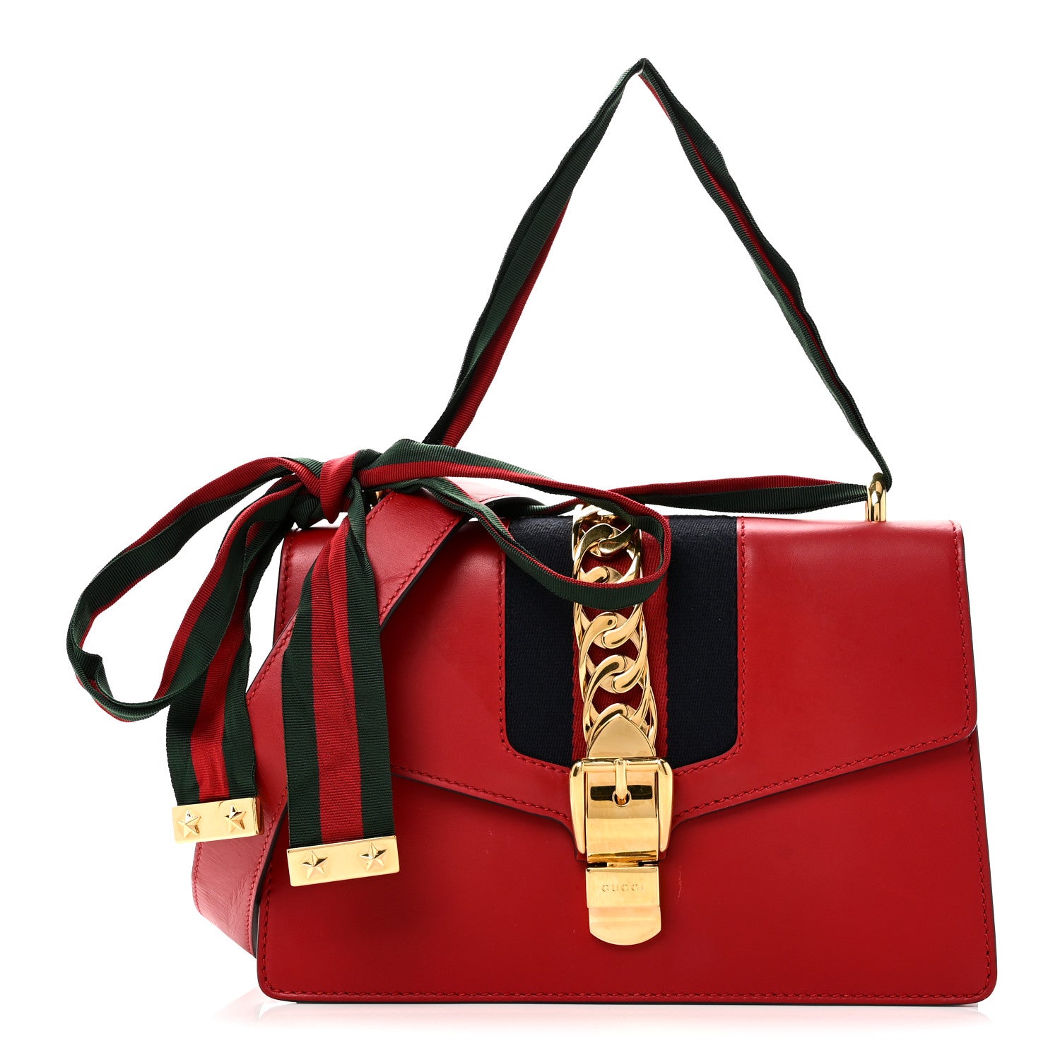 Gucci Calfskin Small Sylvie Shoulder Bag Hibiscus Red 1 of 11