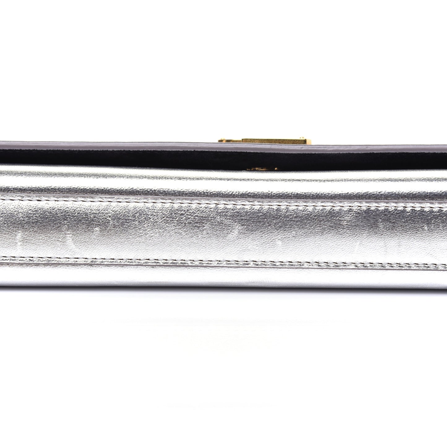 Metallic Calfskin Classic Monogram Cassandre Clutch Argento
