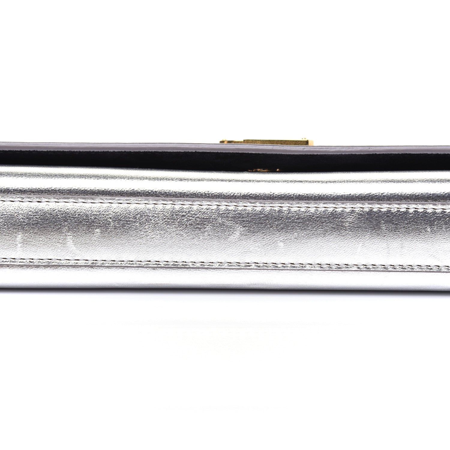 Saint Laurent Metallic Calfskin Classic Monogram Cassandre Clutch Argento 16 of 16