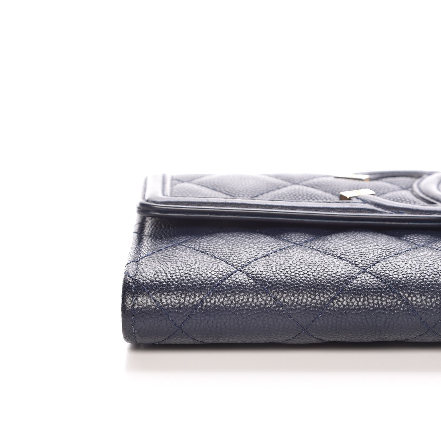Chanel Caviar Quilted Filigree Flap Wallet Navy 9 of 10