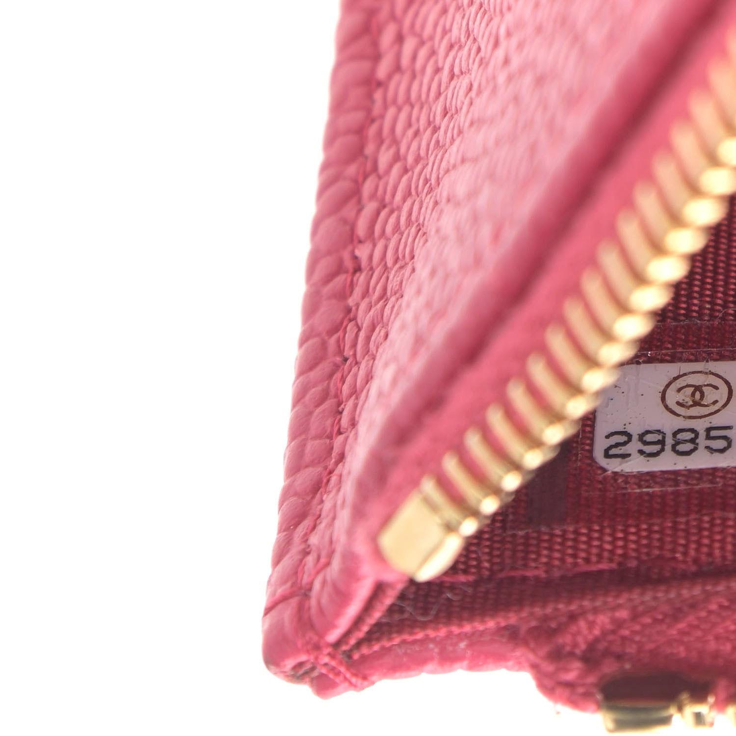Chanel Caviar Quilted Logo Zip Wallet On Chain WOC Pink 8 of 14