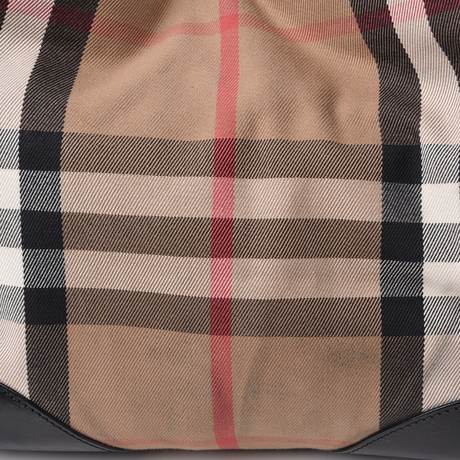 Burberry Bridle Calfskin House Check Small Canterbury Tote Black 9 of 9