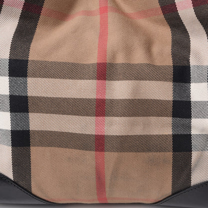 Burberry Bridle Calfskin House Check Small Canterbury Tote Black 9 of 9