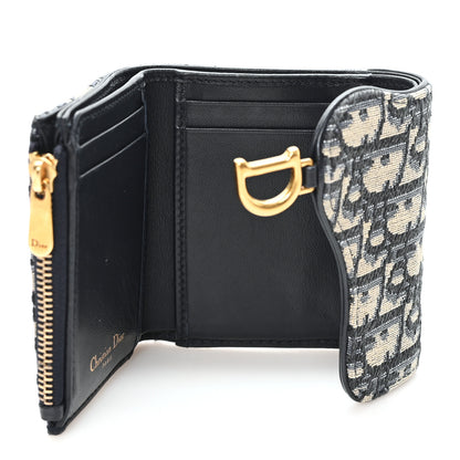 Christian Dior Oblique Saddle Card Holder Blue 5 of 7