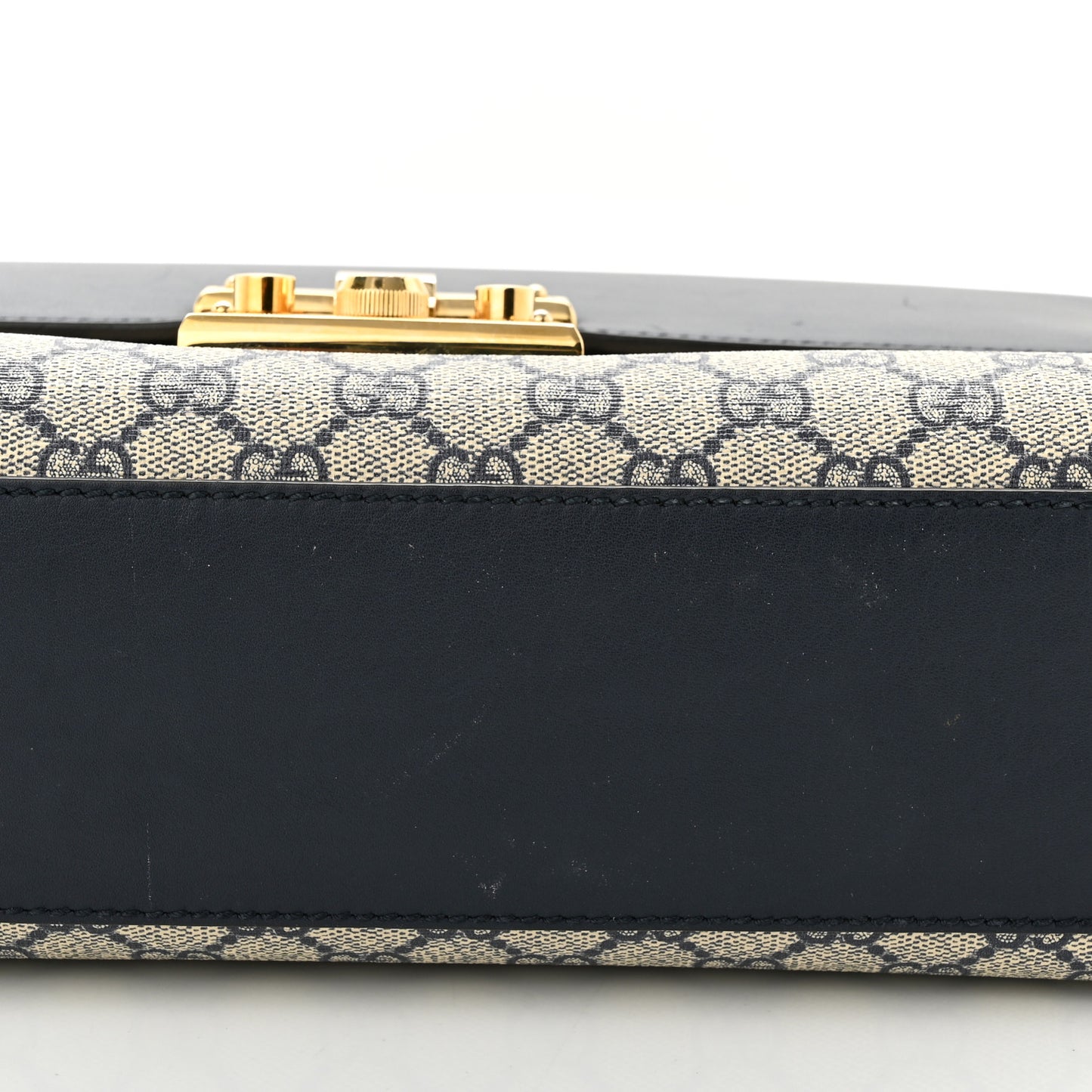 GG Supreme Monogram Calfskin Medium Padlock Shoulder Bag Beige Blue Mystic White Hibiscus Red
