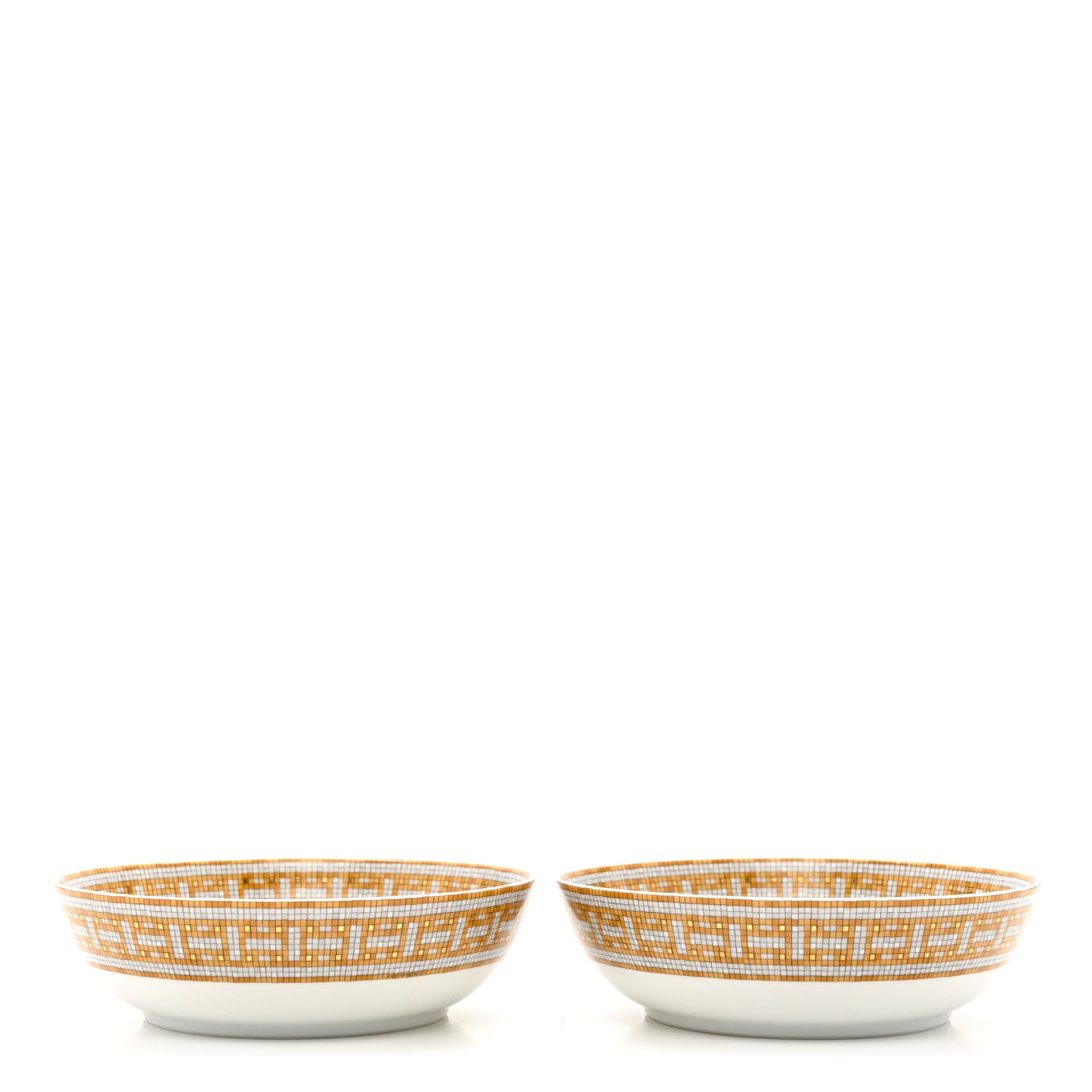 Porcelain Mosaique Au 24 Gold Cereal Bowl Set of 2