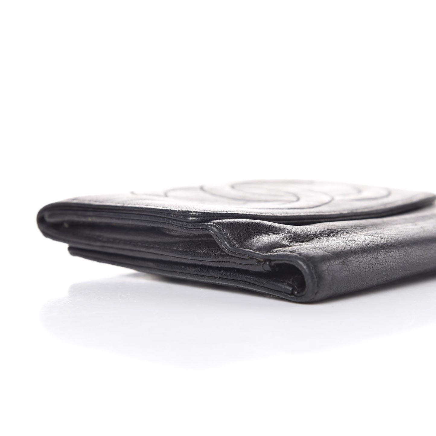 Lambskin Timeless CC Compact French Wallet Black