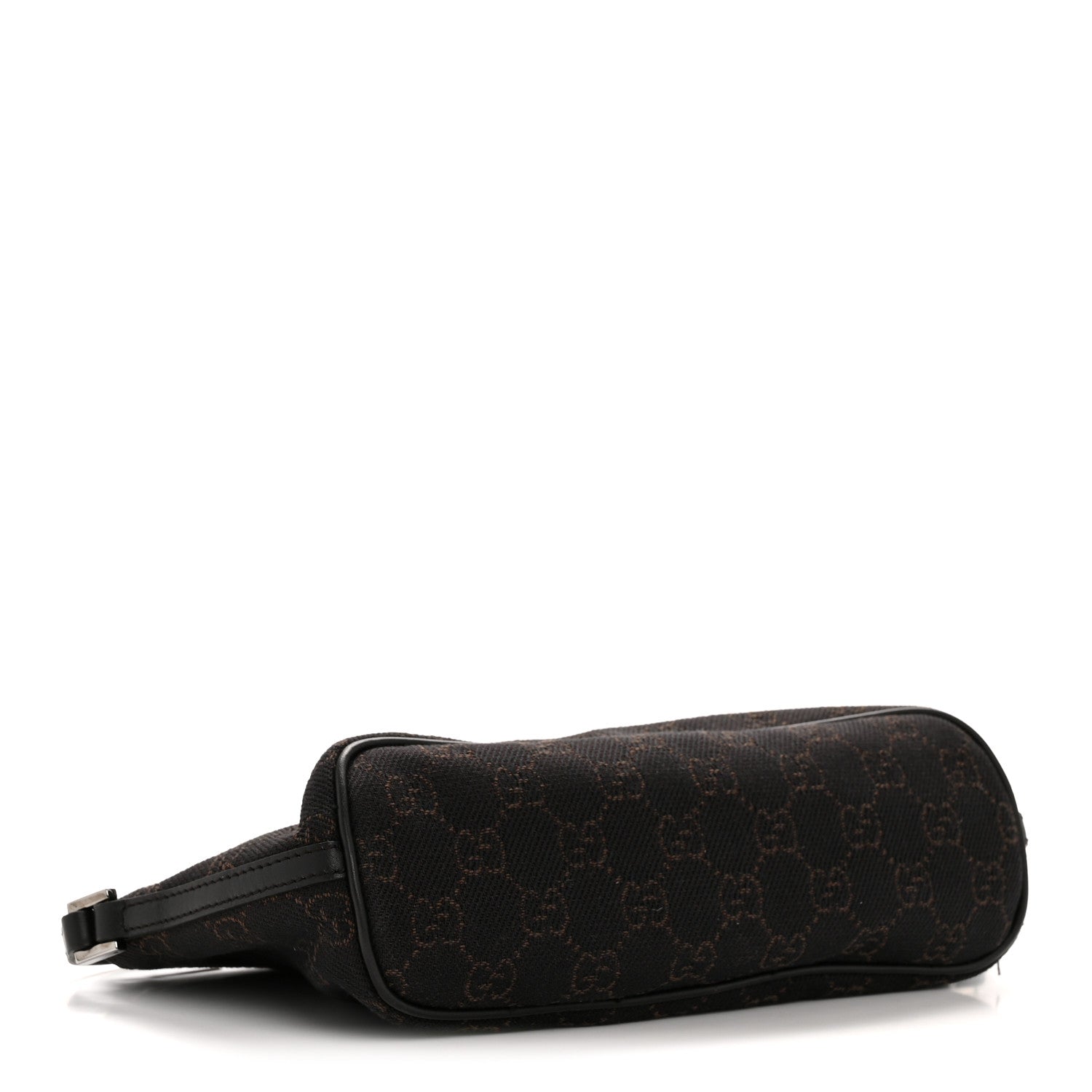 Gucci Denim Monogram Boat Pochette Dark Brown 4 of 13