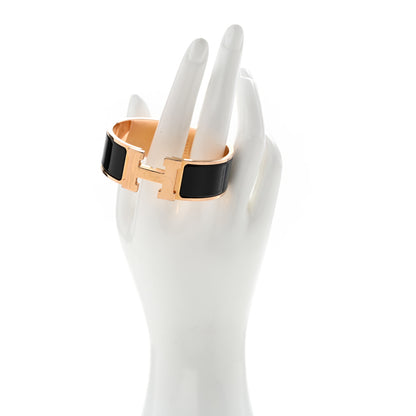 Hermes Enamel Wide Clic Clac H Bracelet PM Black 2 of 6