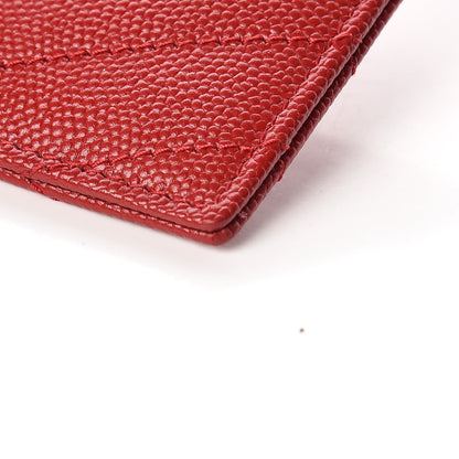 Saint Laurent Grain De Poudre Matelasse Chevron Monogram Credit Card Case New Red 9 of 10