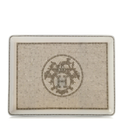 Hermes Porcelain Mosaique Au 24 Sushi Plate Platine 1 of 5