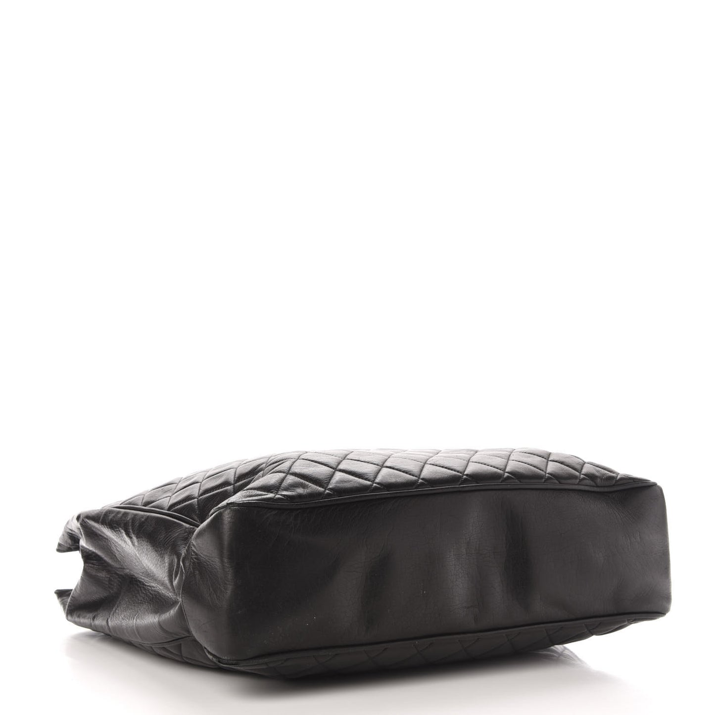 Lambskin Quilted Shopping Tote Black