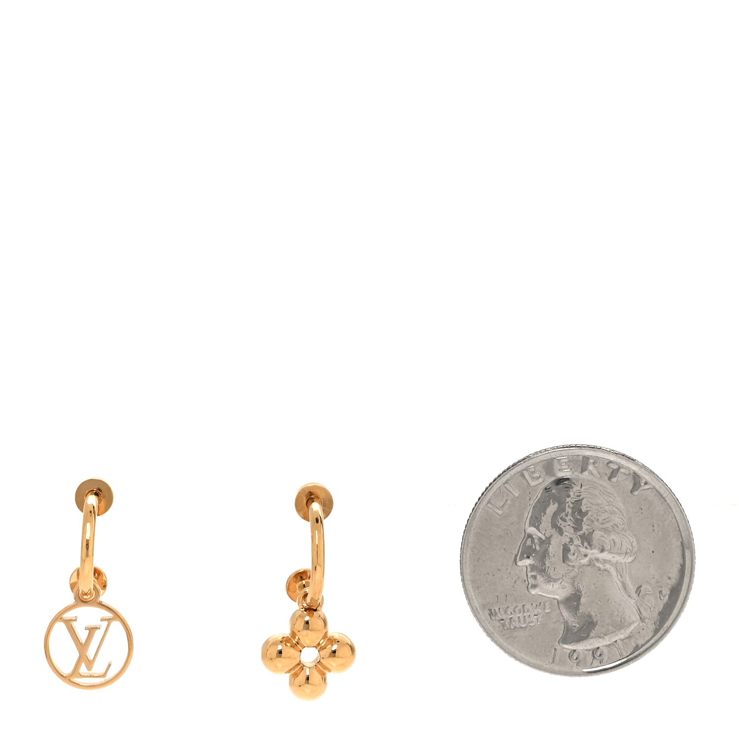 Louis Vuitton Brass Blooming Earrings Gold 2 of 5