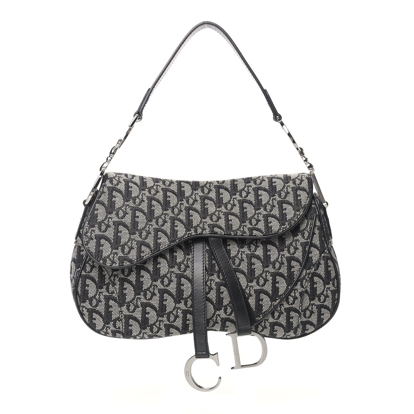 Monogram Double Saddle Bag Black