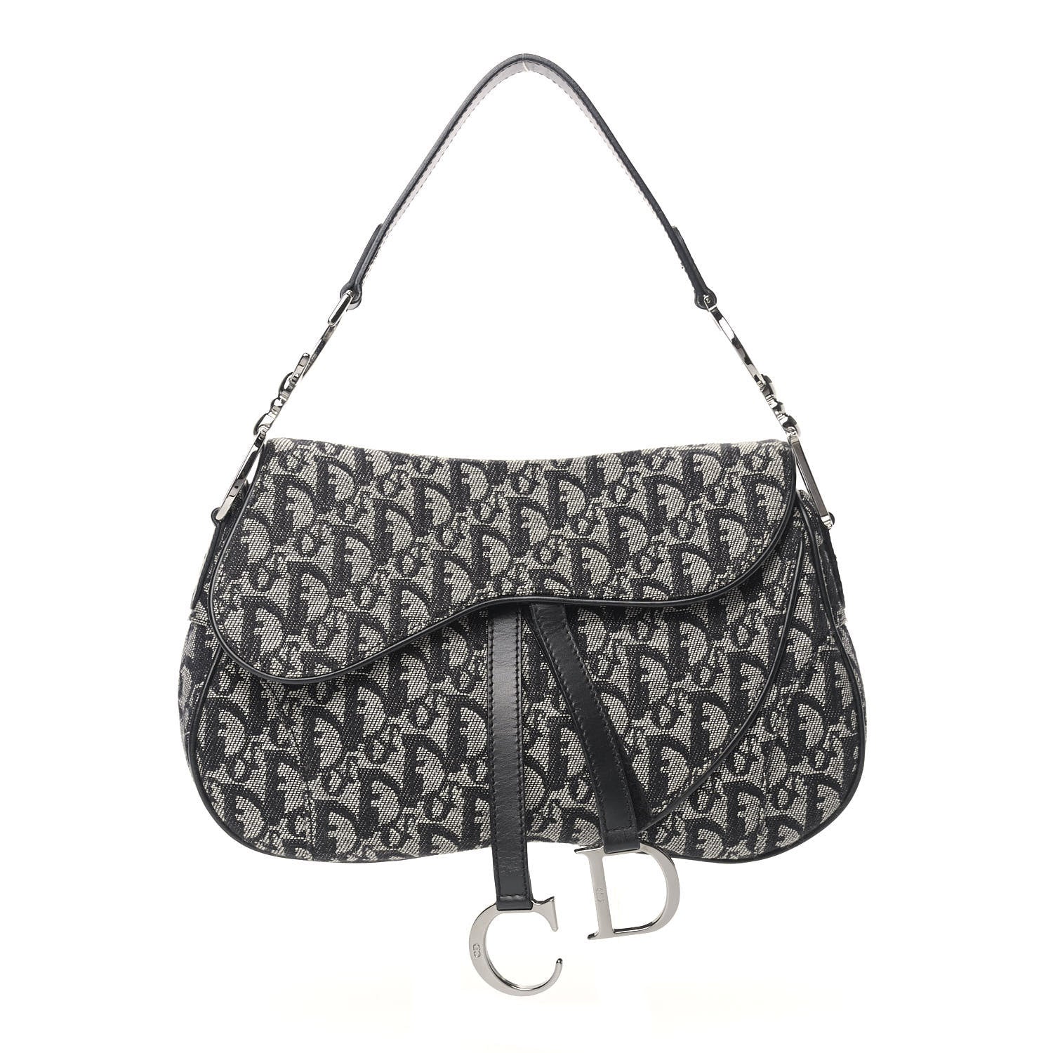 Christian Dior Monogram Double Saddle Bag Black 1 of 12