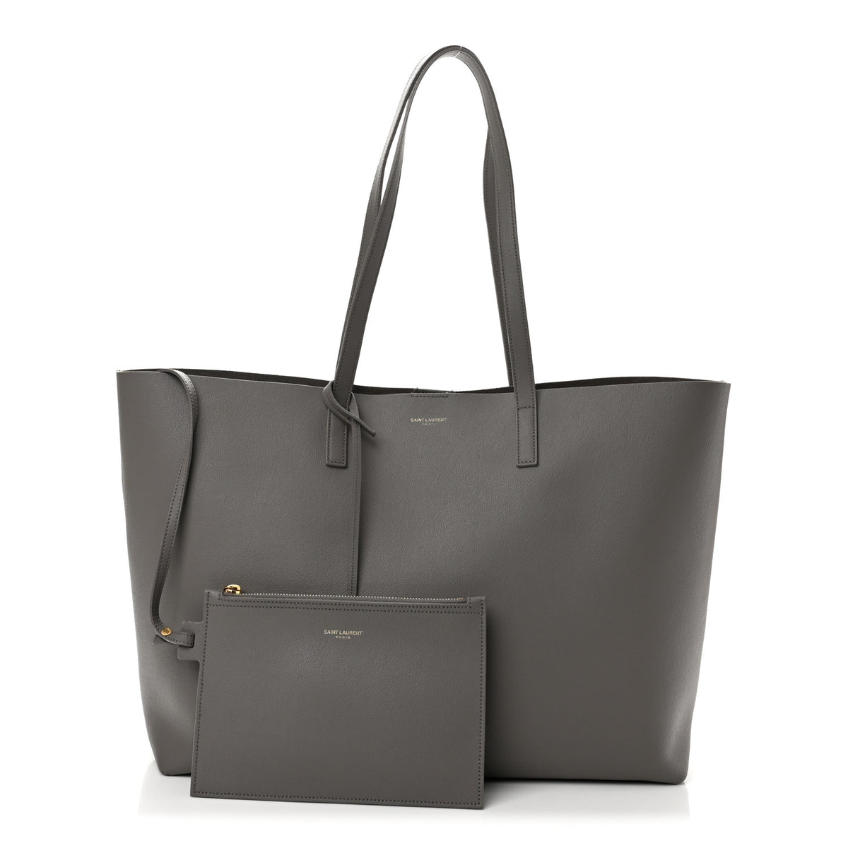 Saint Laurent Calfskin Large Shopping Tote Granite 3 of 13