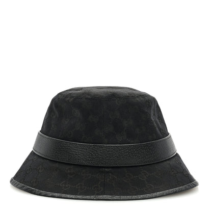 Gucci Monogram Textured Dollar Calfskin GG Jago Bucket Hat L Black 6 of 8