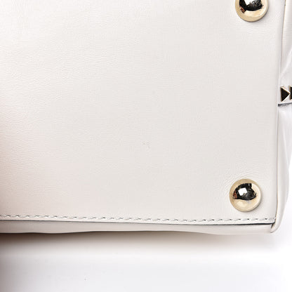 Valentino Garavani Vitello Rockstud Dome Satchel White 10 of 15