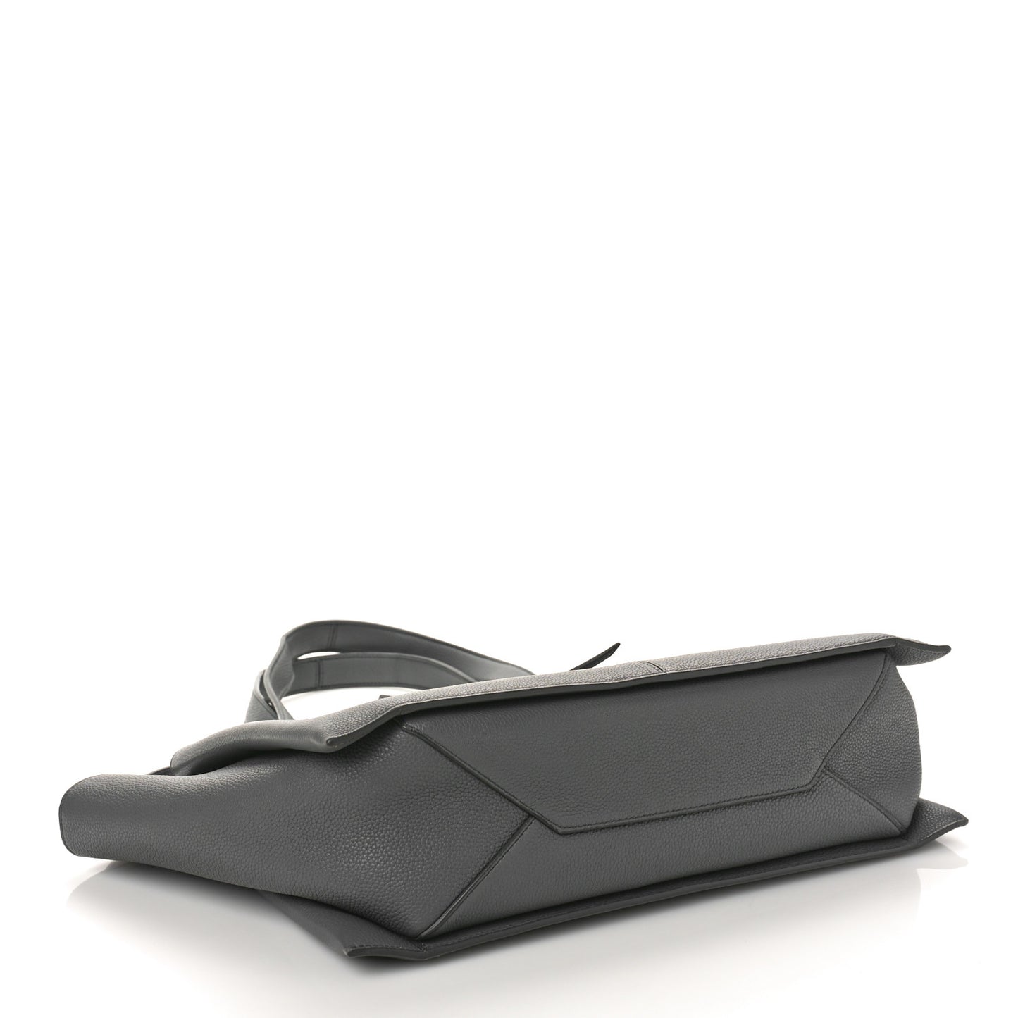 Baby Grained Calfskin Medium Tri-Fold Bag Grey