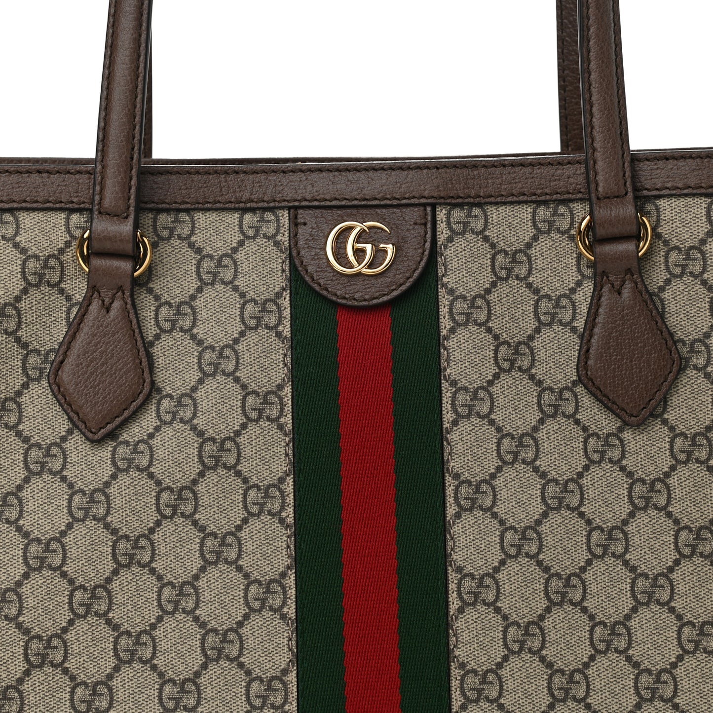 GG Supreme Monogram Medium Ophidia Shopping Tote Brown