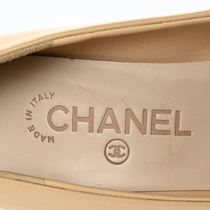 Chanel Lambskin CC Cap Toe Pumps 36.5 Beige Black 7 of 8