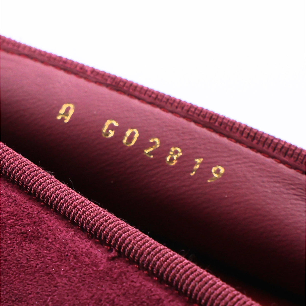 Suede Calfskin Patent Cap Toe CC Ballerina Flats 36 Burgundy