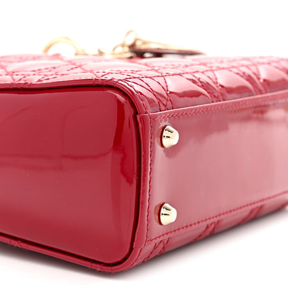 Christian Dior Patent Cannage Mini Lady Dior Red 9 of 12