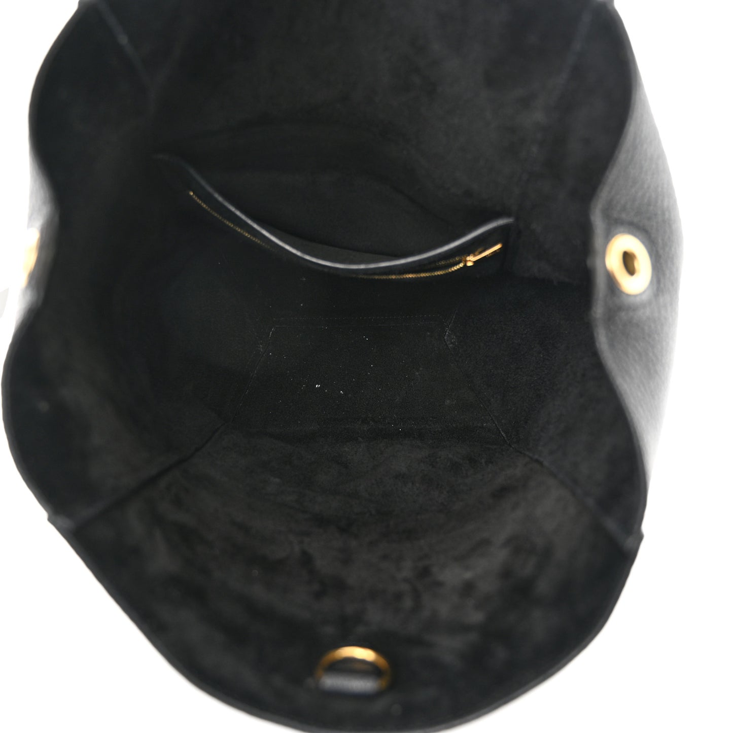Soft Grained Calfskin Sangle Bucket Bag Black