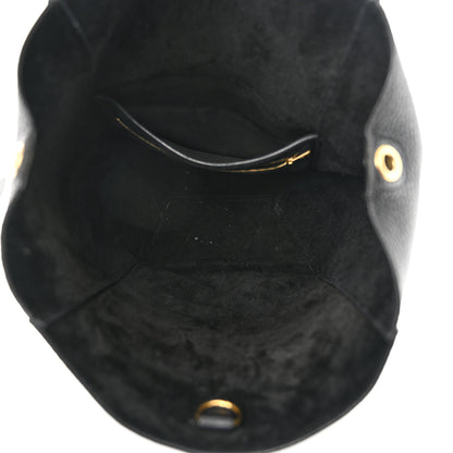 Celine Soft Grained Calfskin Sangle Bucket Bag Black 5 of 12