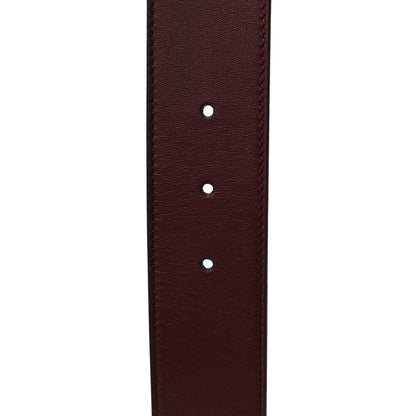 Gucci Calfskin Crystal Double G 40mm Belt 80 32 Vintage Bordeaux 5 of 6