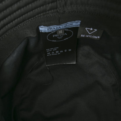 Prada Re-Nylon Metal Triangle Logo Womens Bucket Hat M Black 9 of 9