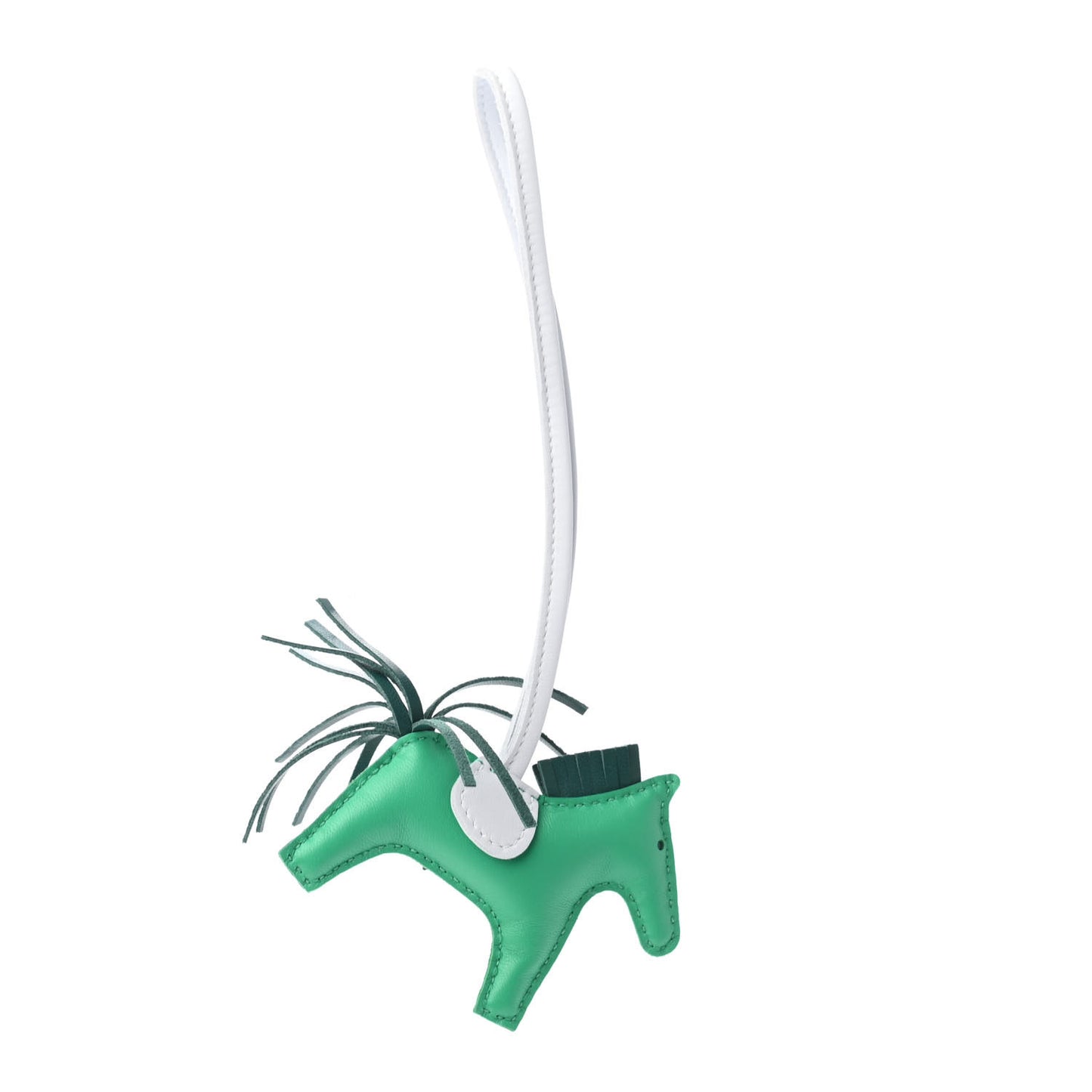 Milo Lambskin Grigri Rodeo Horse Bag Charm PM Menthe Malachite Brume