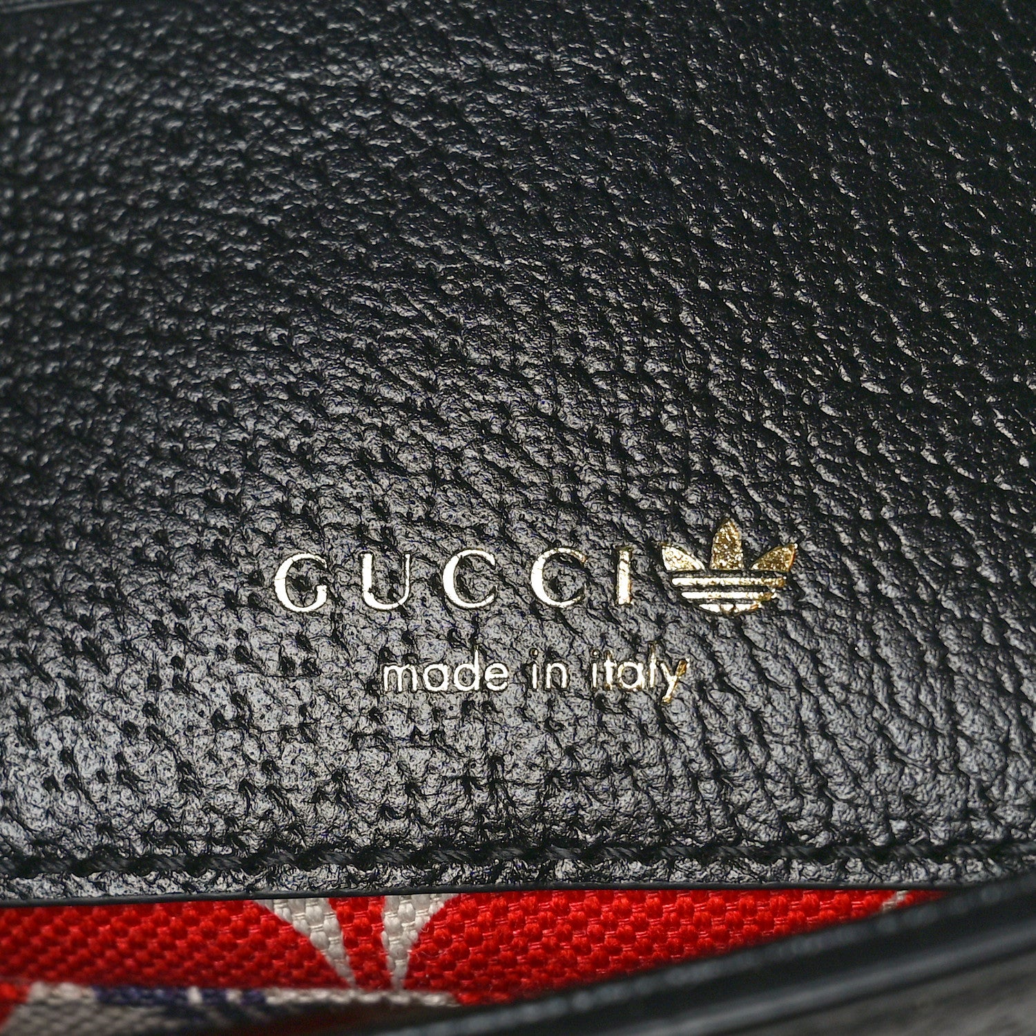 Gucci X ADIDAS Textured Dollar Calfskin Messenger Bag Black Off White 6 of 10
